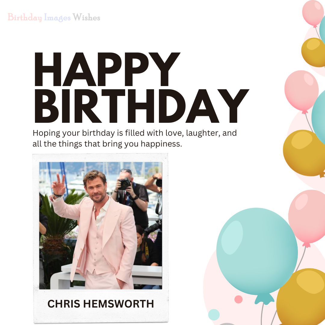 Happy Birthday Wishes For Chris Hemsworth